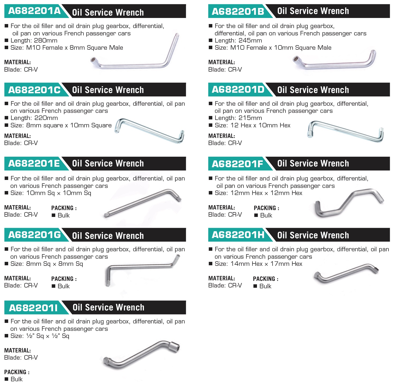 A682201A Oil Service Wrench